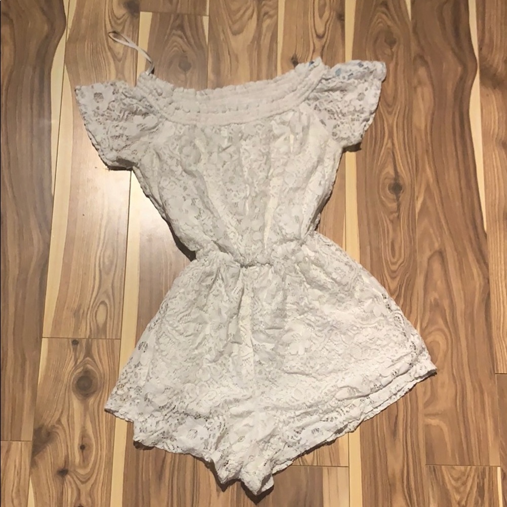 White laced romper